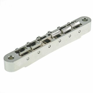 ABRM-NG        ABRM Bridge, Fits 4mm studs, Gloss Nickel, Brass saddles nickel plated