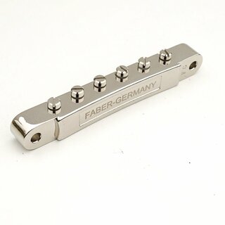 HYBRIDge-M-NG        ABRM Bridge, Fits 4mm studs, Gloss Nickel, TITANIUM/Brass saddles